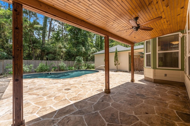 62 Treescape Cir, The Woodlands, TX 77381 - fenced backyard with a patio area and ceiling fan