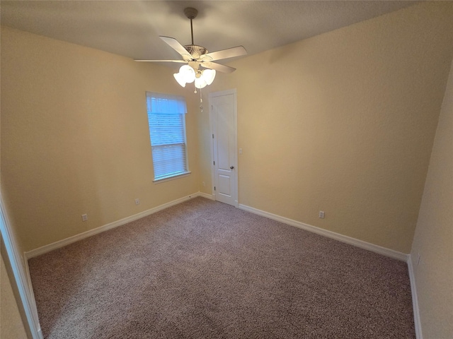 1008 Heritage Oaks Dr, Angleton, TX 77515 - spare room with ceiling fan, carpet flooring, and baseboards