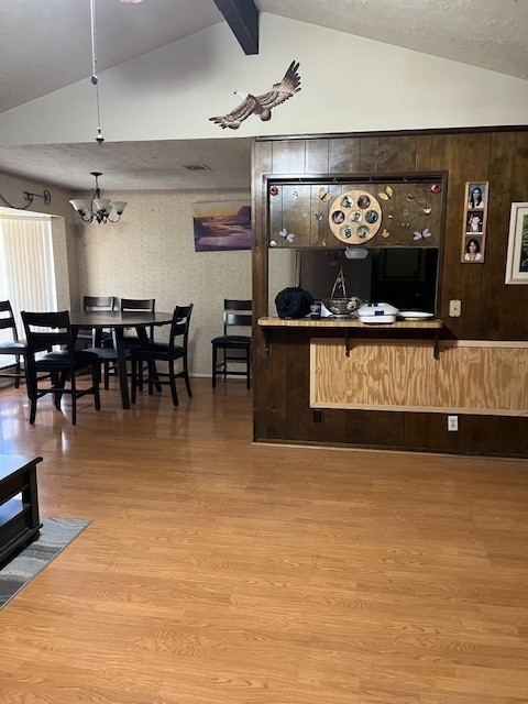 5363 Marian St, Katy, TX 77493 - kitchen featuring a chandelier and wood finished floors
