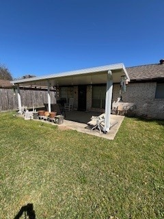 5363 Marian St, Katy, TX 77493 - rear view of property with a patio area and brick siding