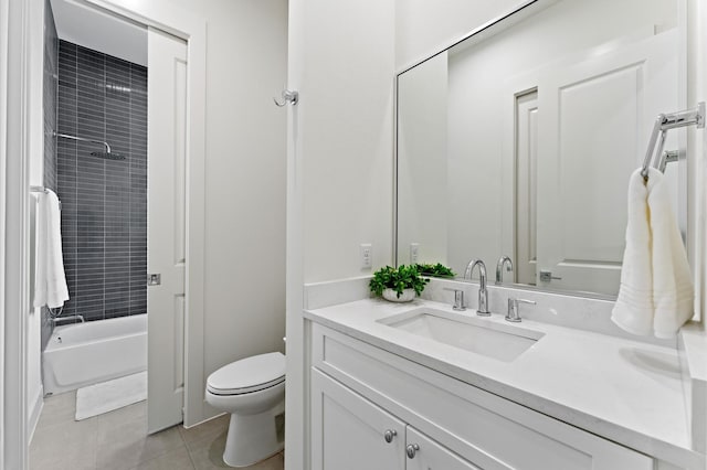 432 W 24th St, Houston, TX 77008 - bathroom featuring toilet, vanity, tile patterned flooring, and shower / tub combination