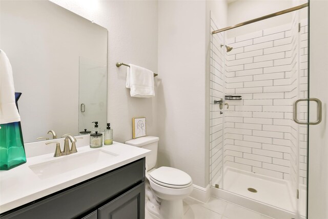 18115 Bachman Branch Dr, Cypress, TX 77433 - bathroom with a stall shower, toilet, and vanity