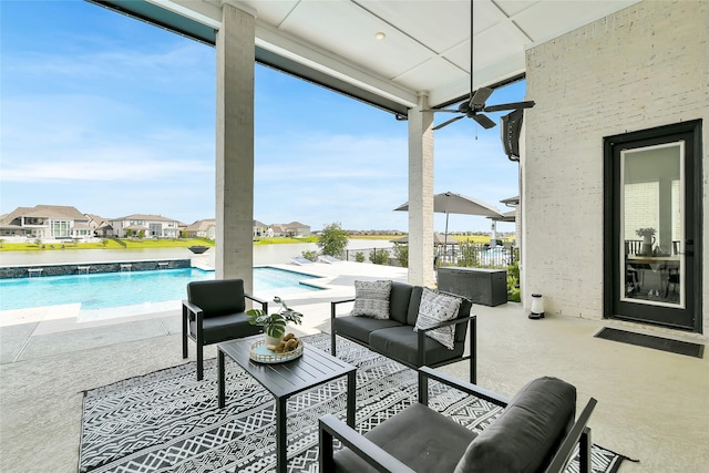 18115 Bachman Branch Dr, Cypress, TX 77433 - view of patio with an outdoor hangout area and a residential view
