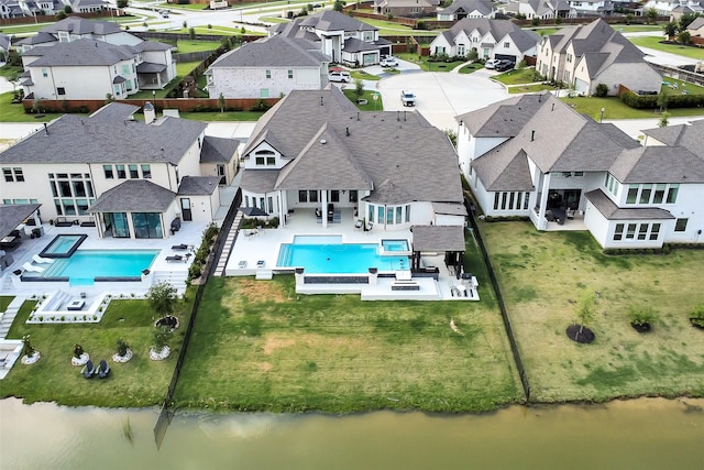18115 Bachman Branch Dr, Cypress, TX 77433 - aerial perspective of suburban area with a pool