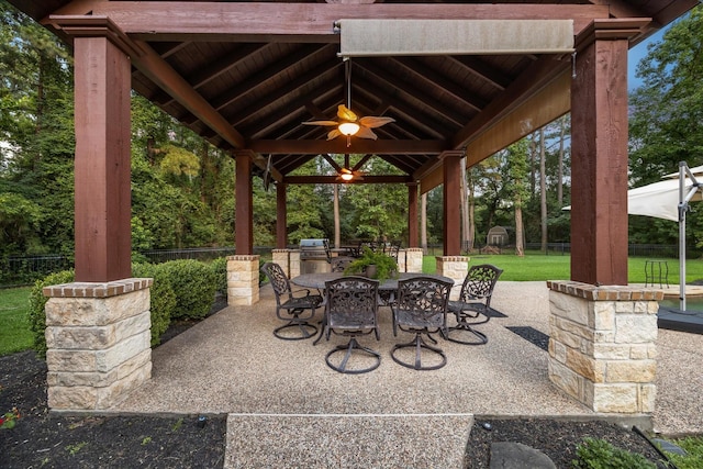 10250 Clubhouse Cir, Magnolia, TX 77354 - view of patio / terrace featuring outdoor dining area and a gazebo