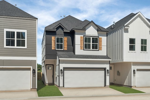 5833 Highland Sun Ln, Houston, TX 77091 - view of front facade featuring an attached garage, driveway, and a shingled roof