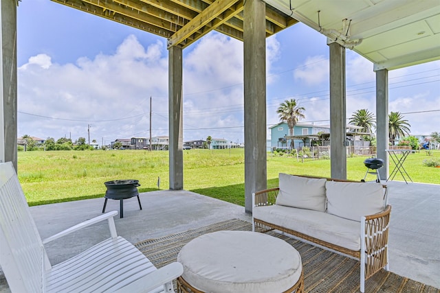 4101 5th St, Galveston, TX 77554 - view of patio featuring an outdoor living space