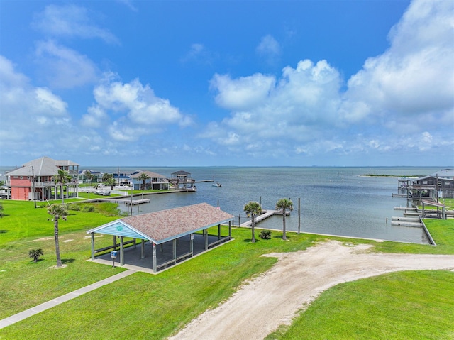 4101 5th St, Galveston, TX 77554 - water view featuring a boat dock