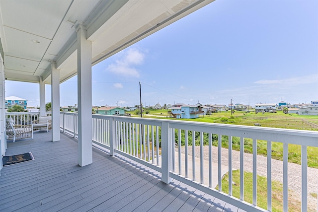 4101 5th St, Galveston, TX 77554 - wooden deck with a residential view