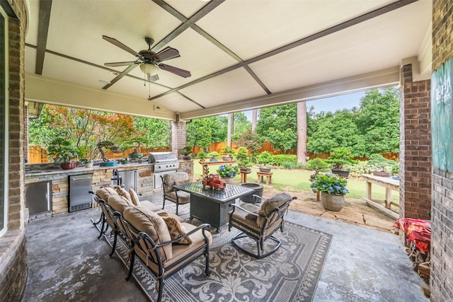 13803 Oak Fair Bnd, Cypress, TX 77429 - view of patio / terrace with ceiling fan and outdoor dining space