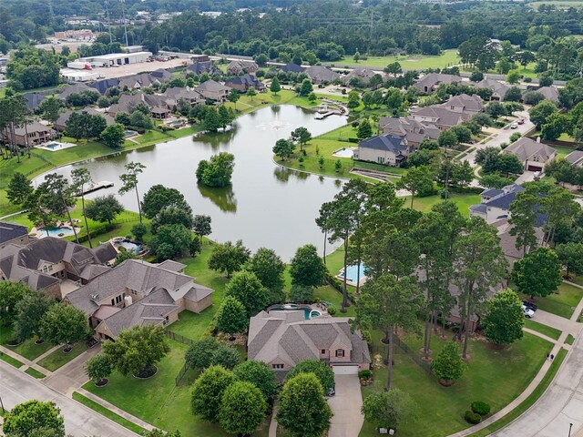 13803 Oak Fair Bnd, Cypress, TX 77429 - aerial perspective of suburban area featuring a large body of water