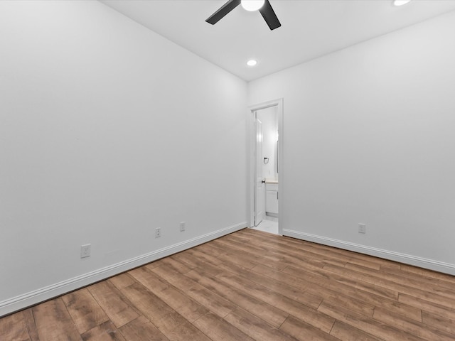 2318 Mcilhenny St, Houston, TX 77004 - unfurnished room with a ceiling fan, wood finished floors, recessed lighting, and baseboards