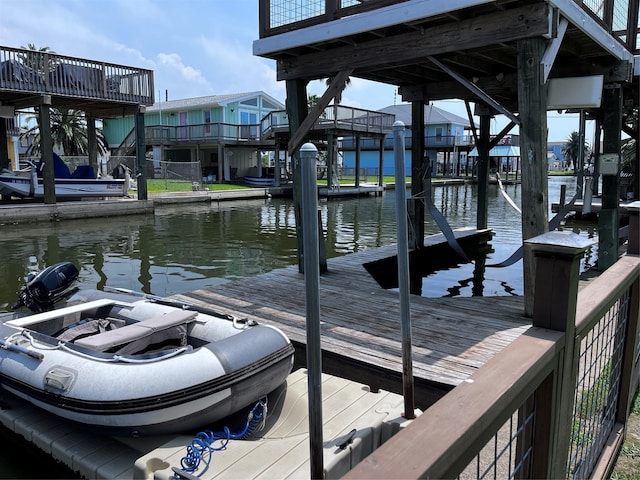 16627 Bermuda Way, Jamaica Beach, TX 77554 - dock featuring a water view