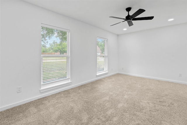 8707 Wind Side Dr, Houston, TX 77040 - carpeted empty room featuring baseboards, a ceiling fan, and recessed lighting