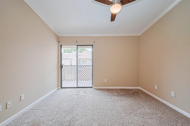 2110 Wilcrest Dr Unit 236, Houston, TX 77042 - carpeted spare room with a ceiling fan, ornamental molding, and baseboards