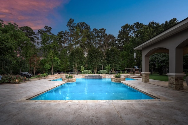 12911 Mossy Shr, Tomball, TX 77375 - outdoor pool with a patio and an in-ground hot tub