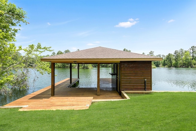 18 N Smith Loop N, Cleveland, TX 77327 - dock area featuring a water view and a yard