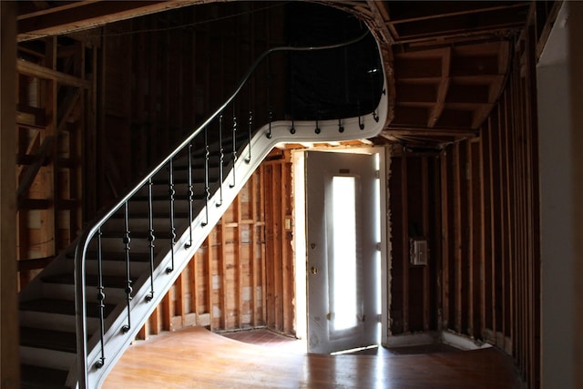 3603 Rio Vista St, Houston, TX 77021 - staircase featuring wood finished floors