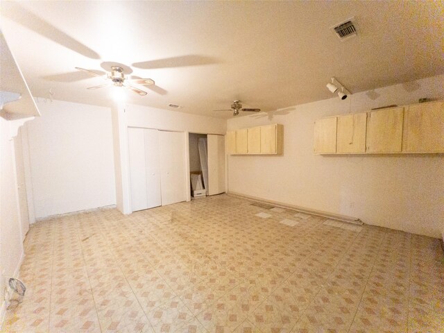 2907 Helmsley Dr, Pearland, TX 77584 - below grade area featuring a ceiling fan