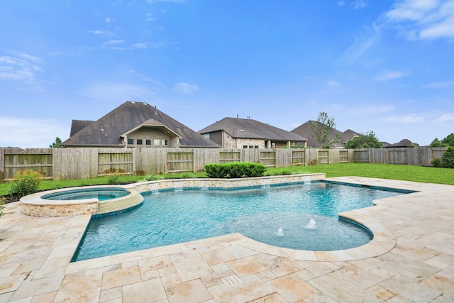 15411 Patten Forest Dr, Cypress, TX 77429 - view of swimming pool featuring a patio and a pool with connected hot tub