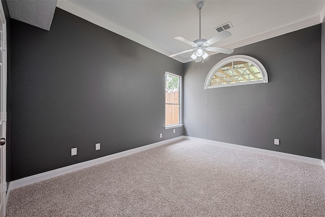 24214 Soft Pine Dr, Huffman, TX 77336 - empty room with a ceiling fan, carpet floors, and baseboards