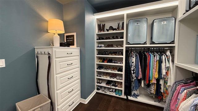 634 Carriage View Ln, Huffman, TX 77336 - spacious closet featuring dark wood-style flooring