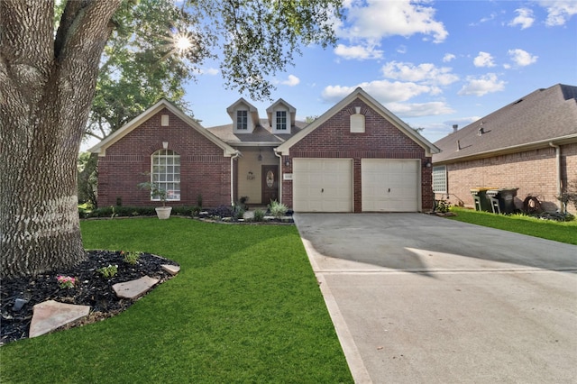 3238 Bodine Dr, Pearland, TX 77584 - traditional-style home featuring brick siding, an attached garage, a front yard, and driveway