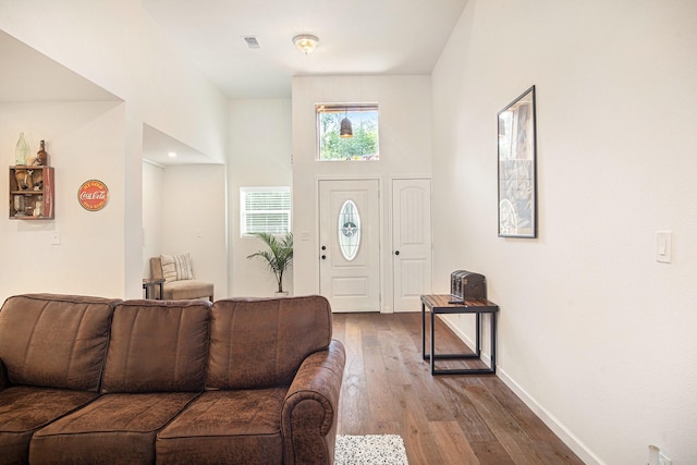 2778 Fm 2610th Rd, Cleveland, TX 77327 - living room featuring dark wood-style floors and baseboards
