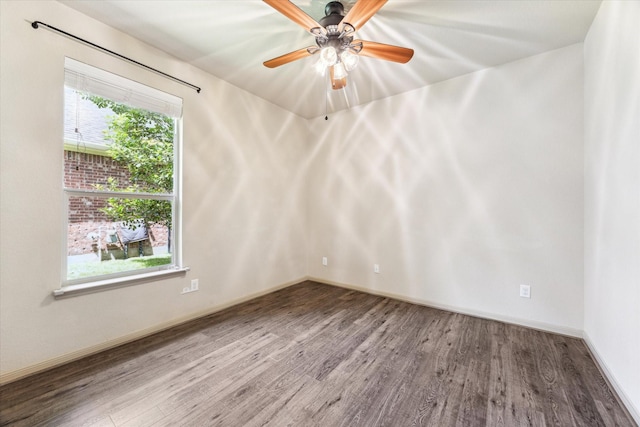 107 N Greenprint Cir, Tomball, TX 77375 - empty room featuring wood finished floors, baseboards, and a ceiling fan