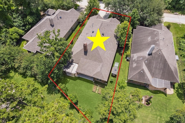107 N Greenprint Cir, Tomball, TX 77375 - aerial view of property and surrounding area featuring property boundaries highlighted