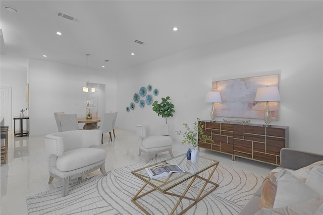 2933 El Fenice Ln, Houston, TX 77057 - living area featuring light marble finish flooring and recessed lighting