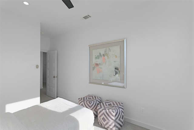 2933 El Fenice Ln, Houston, TX 77057 - carpeted bedroom with baseboards, ceiling fan, and recessed lighting