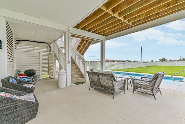 2515 103rd St, Galveston, TX 77554 - view of patio with stairs and an outdoor living space