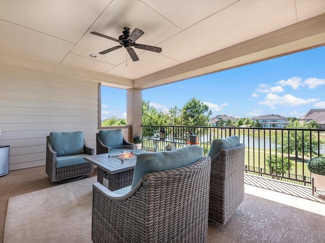 16819 Himley Dr, Cypress, TX 77433 - view of patio / terrace featuring a ceiling fan and outdoor lounge area