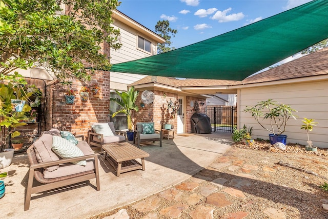 16310 Sir William Dr, Spring, TX 77379 - view of patio featuring a gate and an outdoor hangout area