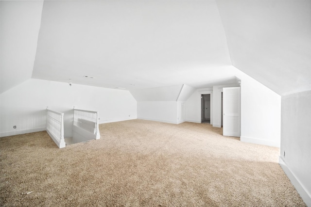21310 Rosehill Church Rd, Tomball, TX 77377 - additional living space featuring vaulted ceiling, carpet, and baseboards