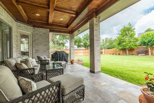 51 Northwood Ct, Lake Jackson, TX 77566 - view of patio with an outdoor living space and grilling area