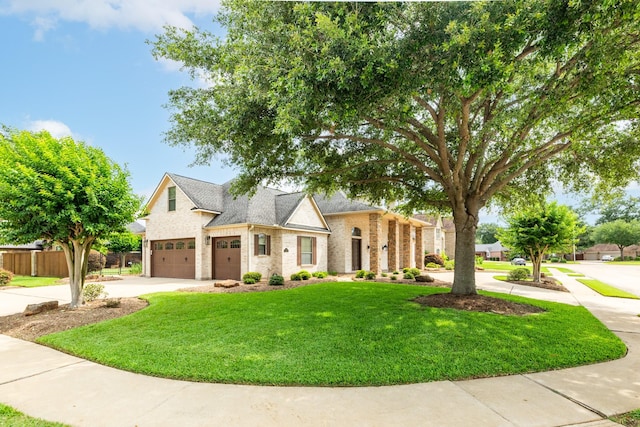 51 Northwood Ct, Lake Jackson, TX 77566 - view of front of property featuring concrete driveway, brick siding, a garage, and a shingled roof