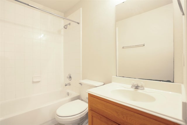 7027 Parkford Meadow Dr, Cypress, TX 77433 - bathroom with toilet, vanity, and tub / shower combination