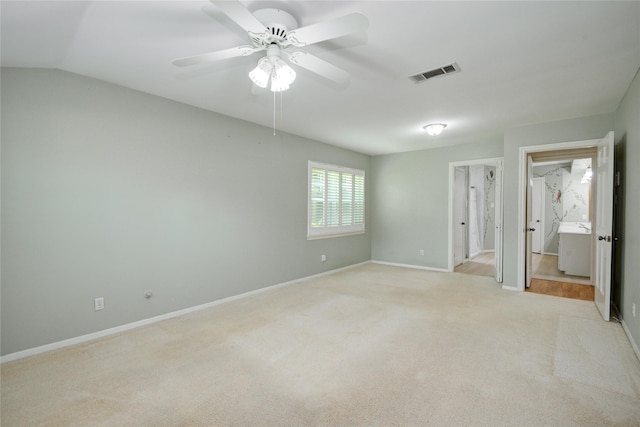 10902 Brentway Dr, Houston, TX 77070 - unfurnished bedroom featuring light colored carpet, a ceiling fan, and ensuite bathroom