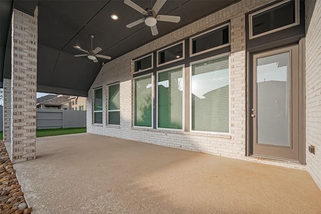 17414 Orchid Falls Ln, Conroe, TX 77302 - view of patio / terrace with ceiling fan