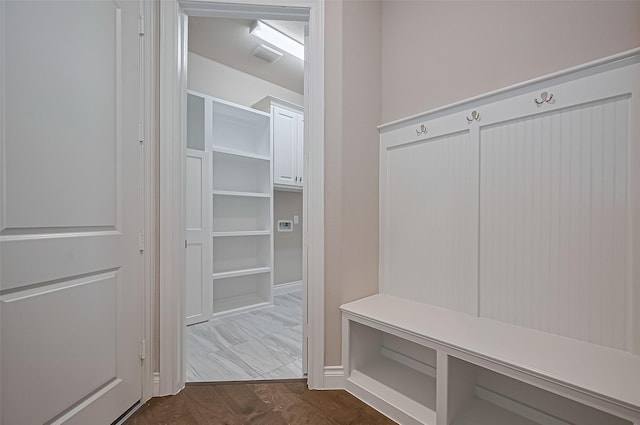 17414 Orchid Falls Ln, Conroe, TX 77302 - mudroom with dark wood-type flooring