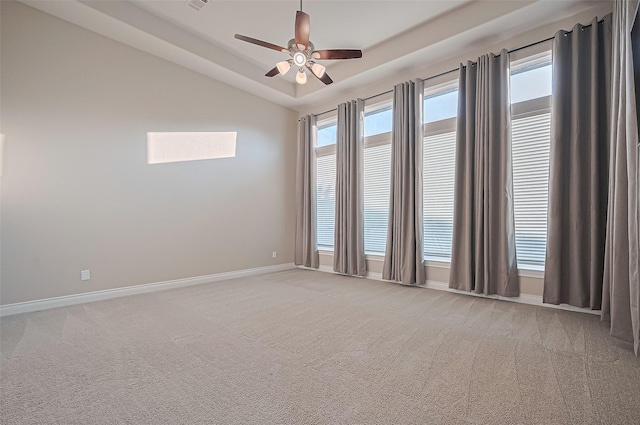 17414 Orchid Falls Ln, Conroe, TX 77302 - spare room with light carpet, plenty of natural light, a ceiling fan, and lofted ceiling