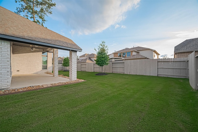17414 Orchid Falls Ln, Conroe, TX 77302 - view of yard featuring a patio and a ceiling fan