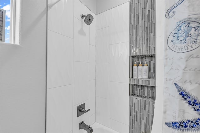 2336 Martinique, Crystal Beach, TX 77650 - bathroom featuring shower / tub combo with curtain