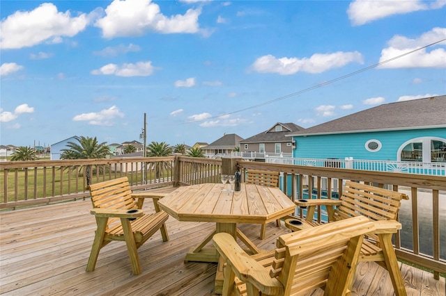 2336 Martinique, Crystal Beach, TX 77650 - wooden deck with outdoor dining area