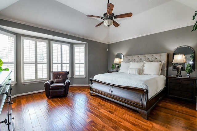 8423 Glenn Leigh Dr NE, Spring, TX 77379 - bedroom with multiple windows, lofted ceiling, wood finished floors, crown molding, and baseboards