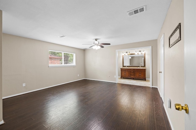 15414 Ashburton Dr, Jersey Village, TX 77040 - empty room with ceiling fan and hardwood / wood-style floors