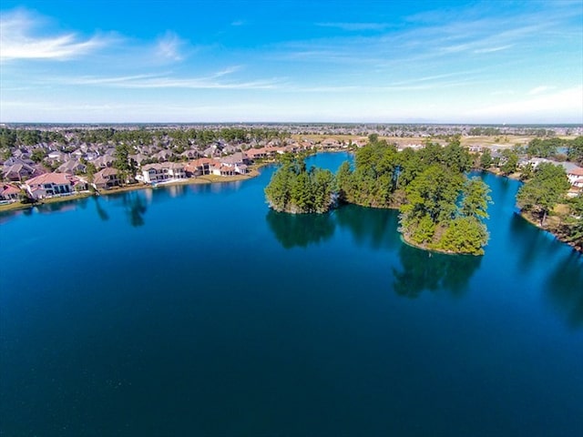 9607 Woodcliff Lake Dr, Spring, TX 77379 - aerial perspective of suburban area with a nearby body of water