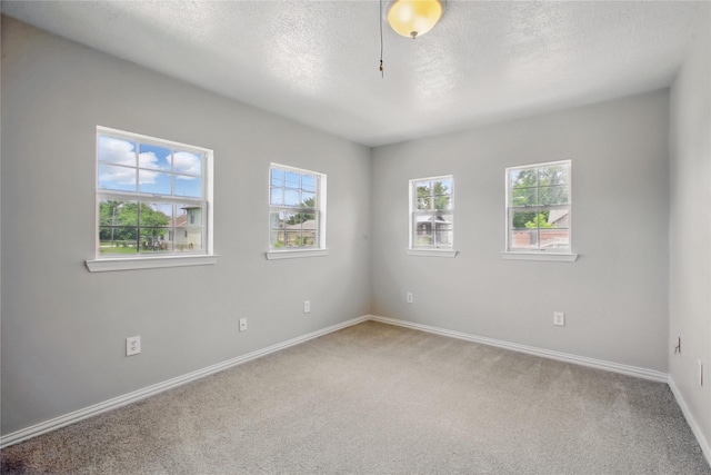 1118 Hammock St, Houston, TX 77009 - unfurnished room featuring plenty of natural light, carpet, a textured ceiling, and baseboards